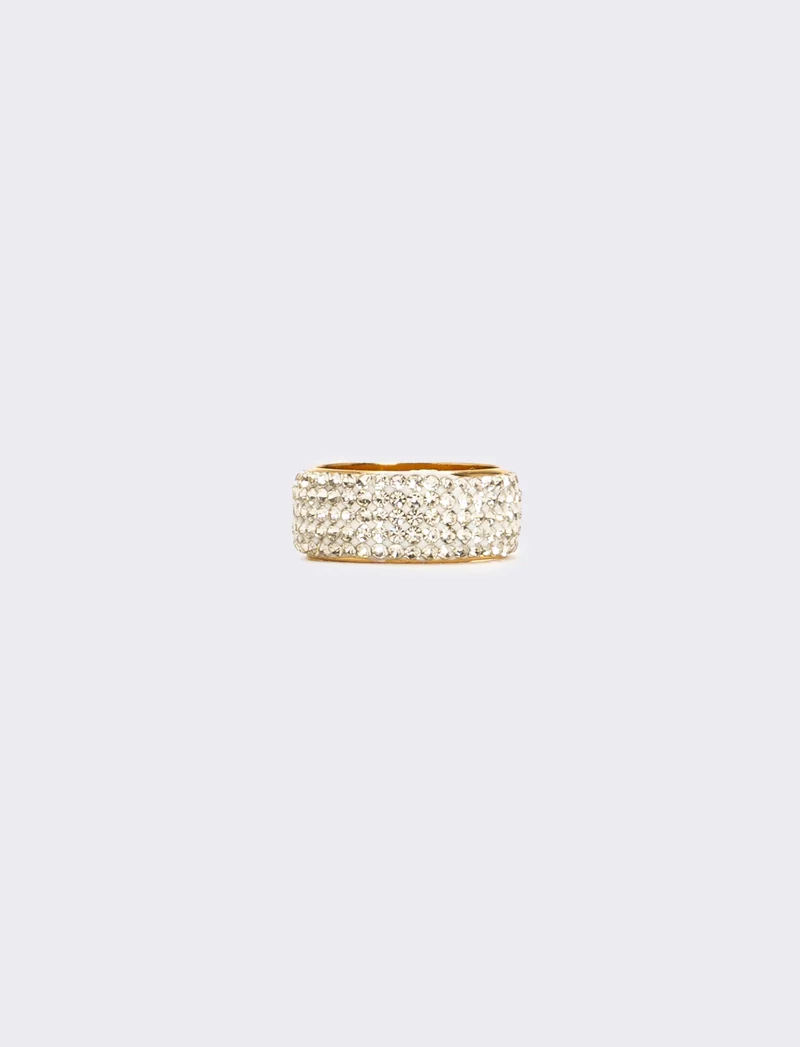 Anello donna fascia strass - Oro