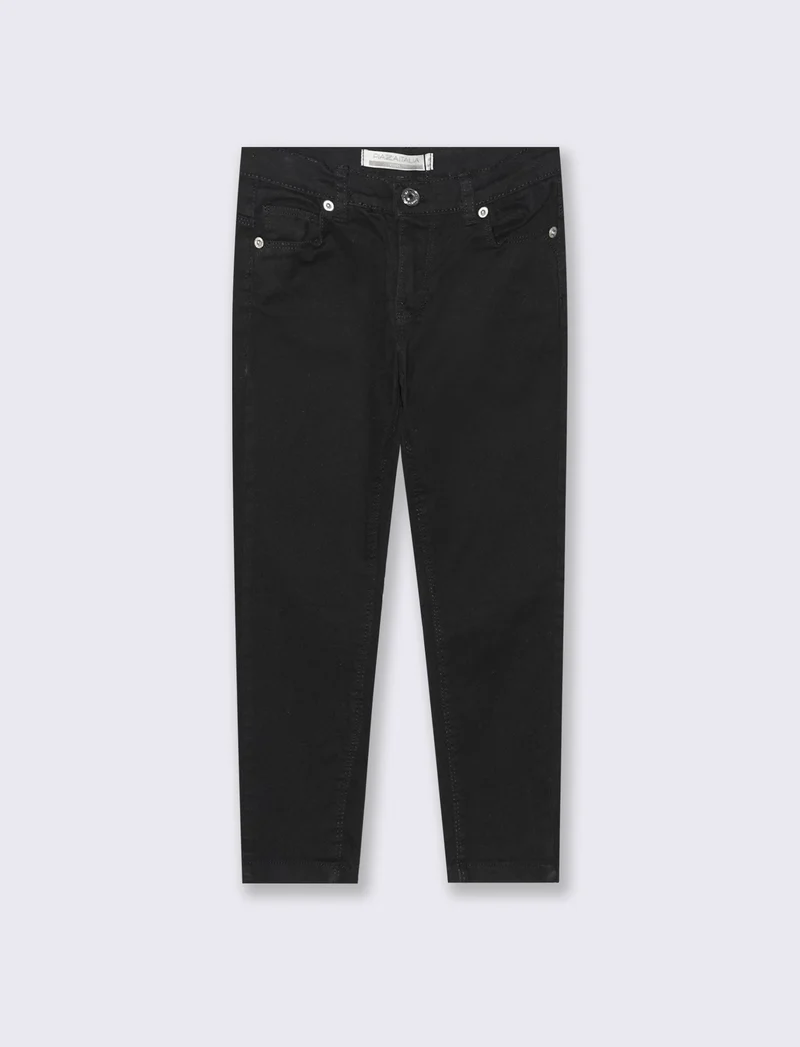 Pantalone skinny da bambina. - Nero