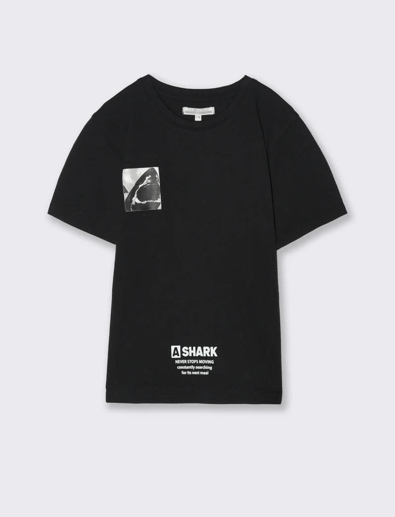 T-shirt stampata da bambino - Nero