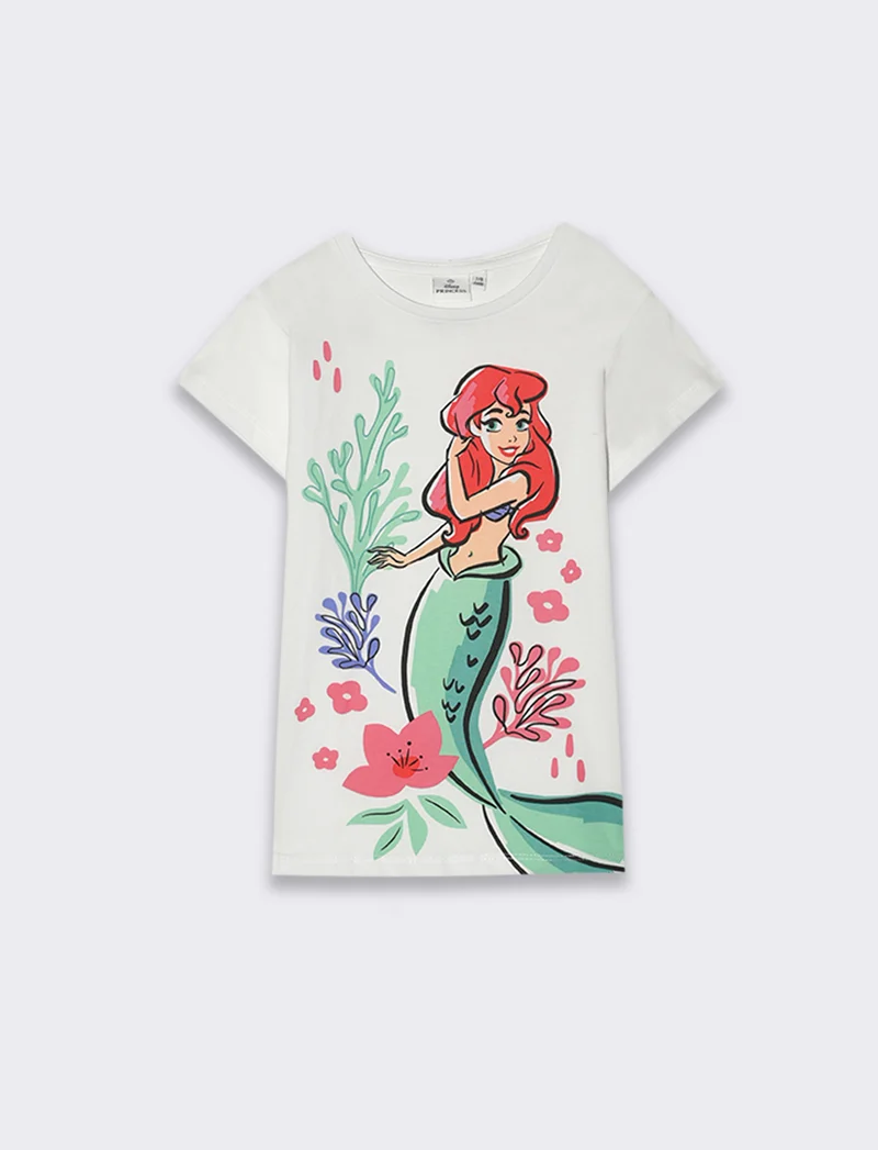 T-shirt Disney Ariel da bambina - Bianco
