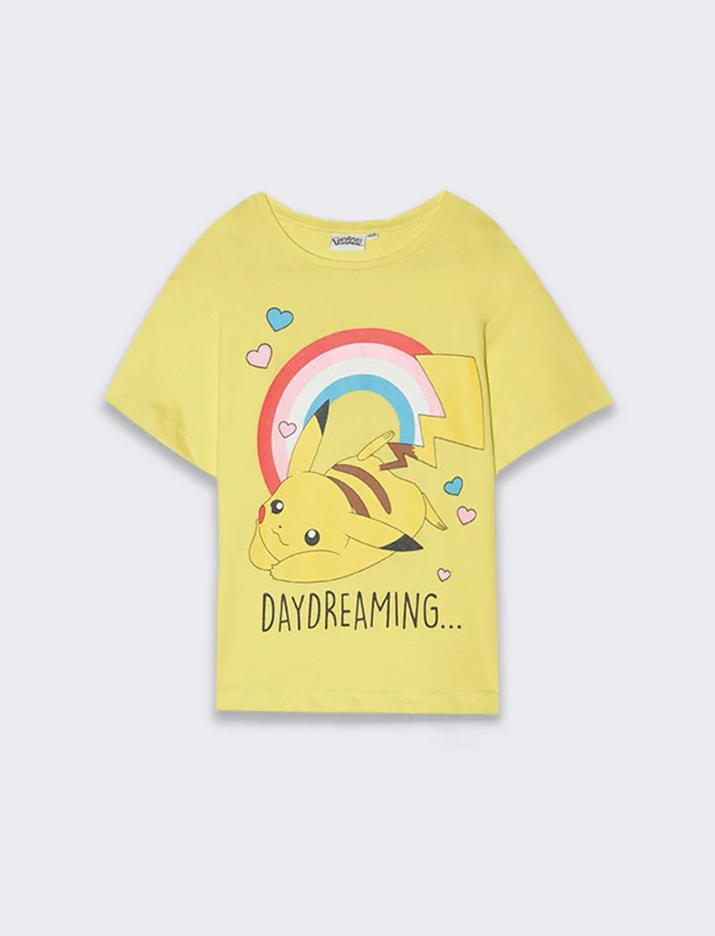 T-shirt tema Pokemon da bambina - Giallo