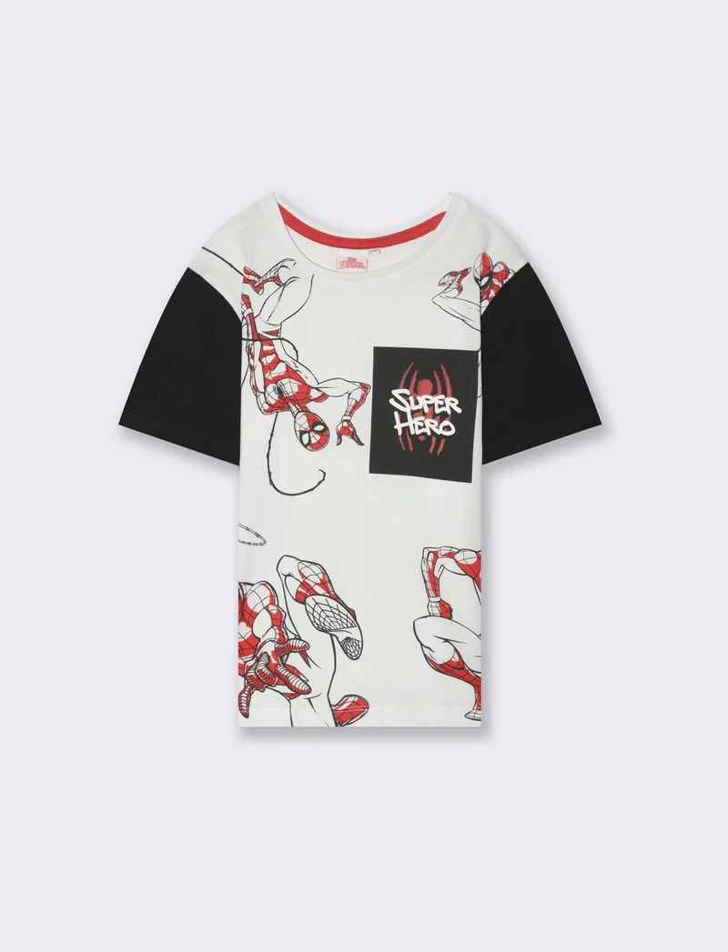 Maglietta stampata Marvel Spider-man da bambino - Bianco