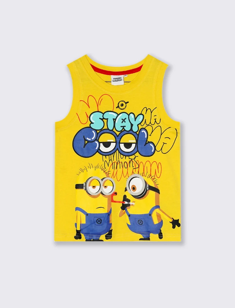 Canotta con stampe personaggi da bambino - Giallo