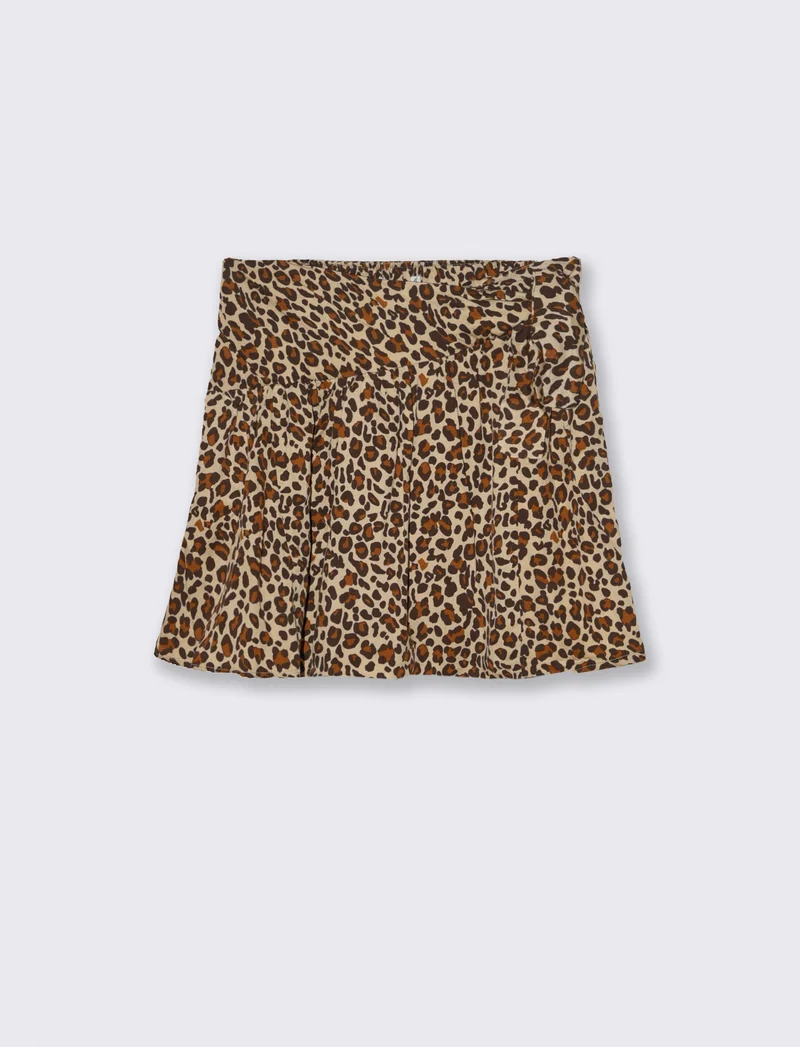 Gonna stampata elegante da bambina. - Leopardato