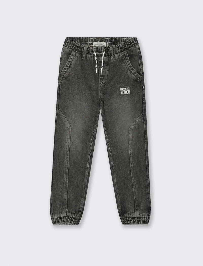 Jogging in denim. - Grigio