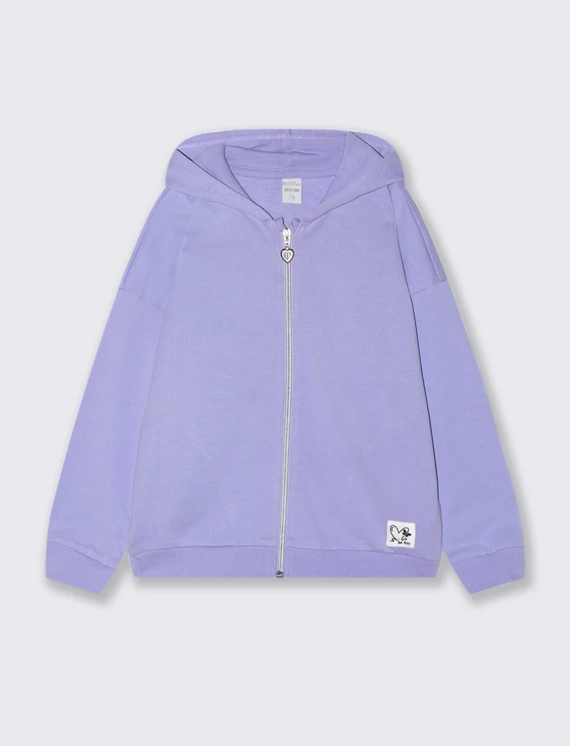 Felpa zippata con cappuccio - Azzurro
