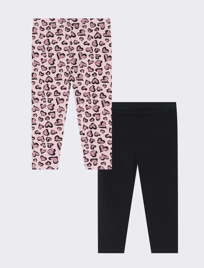 Pack 2 leggins in cotone - Nero