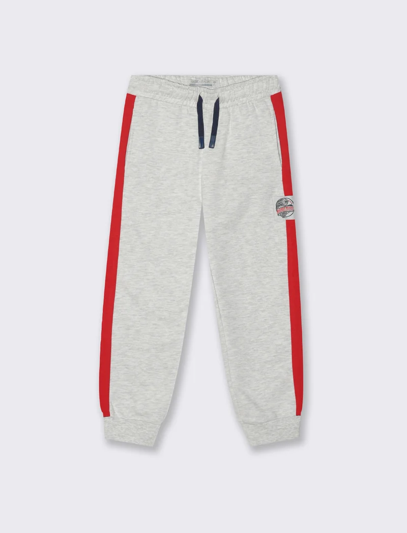 Jogger con bandina laterale - Grigio mel.