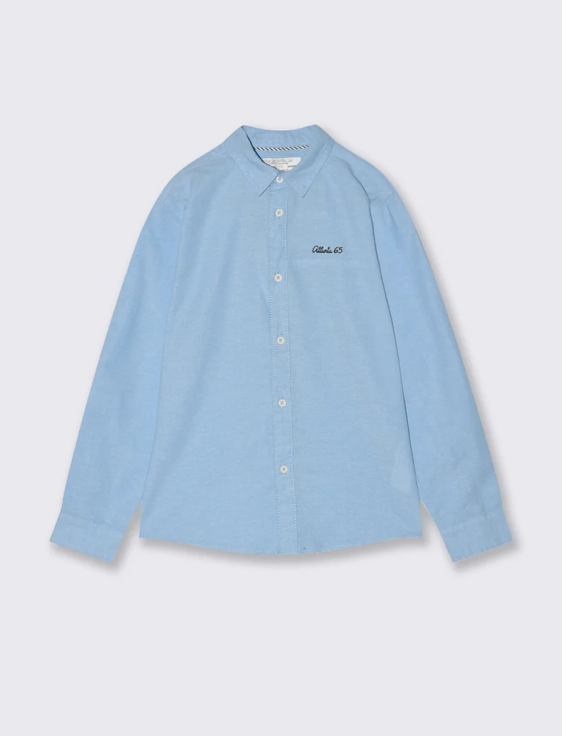 Camicia in oxford. - Azzurro