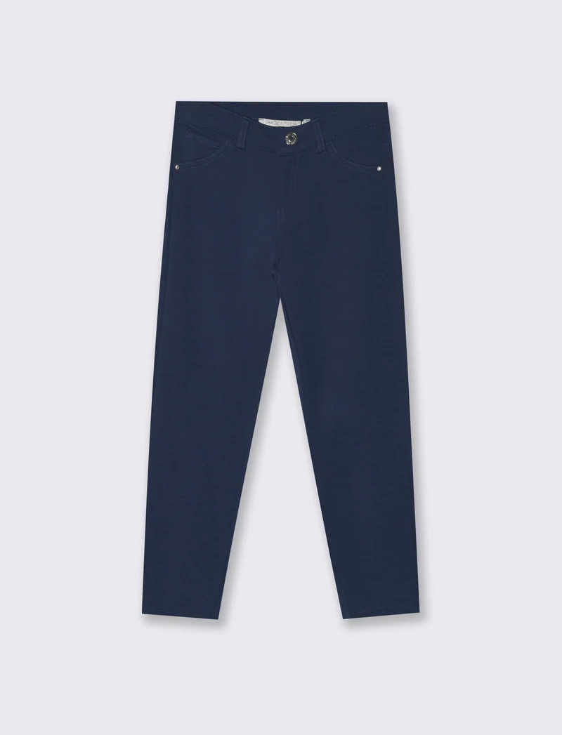 Pantaloni skinny in felpa. - Blu