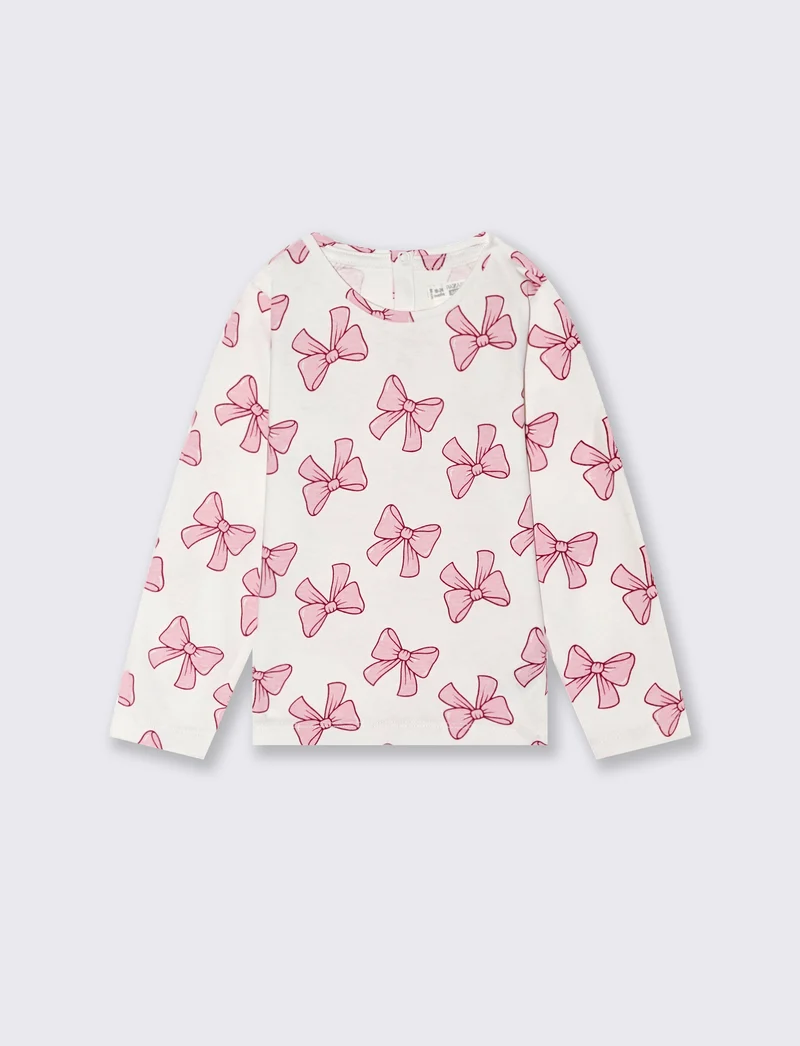 T shirt con fantasia all-over - Bianco latte