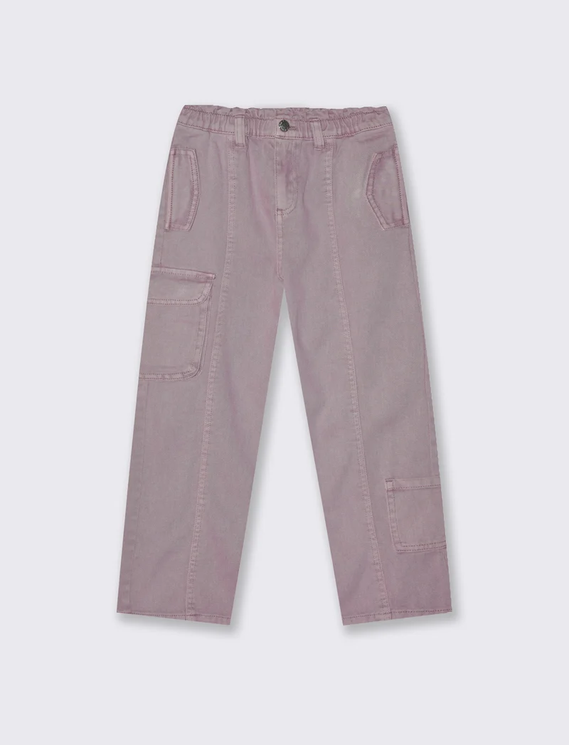 Pantaloni gamba ampia con tasche. - Rosa