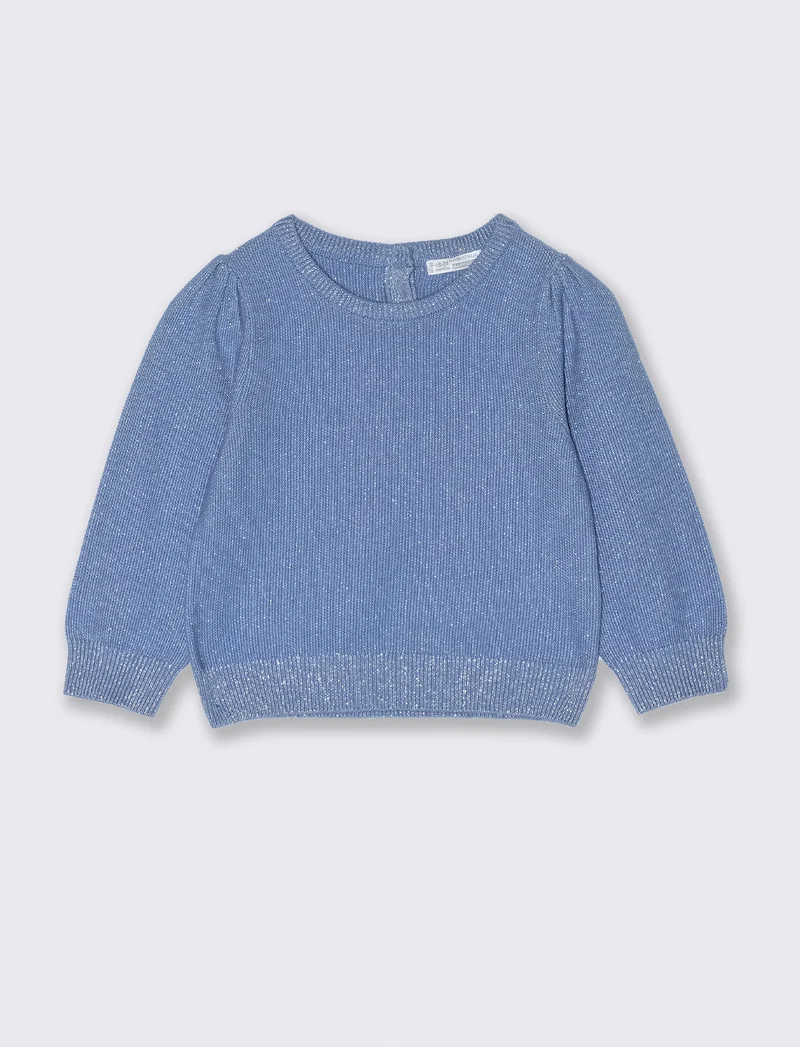 MAGLIA IN LUREX - Azzurro