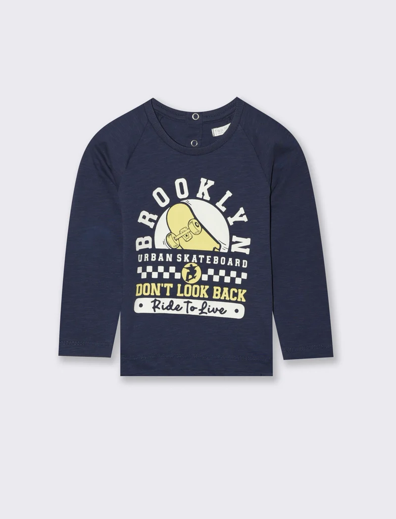 T shirt neonato con manica raglan - Blu