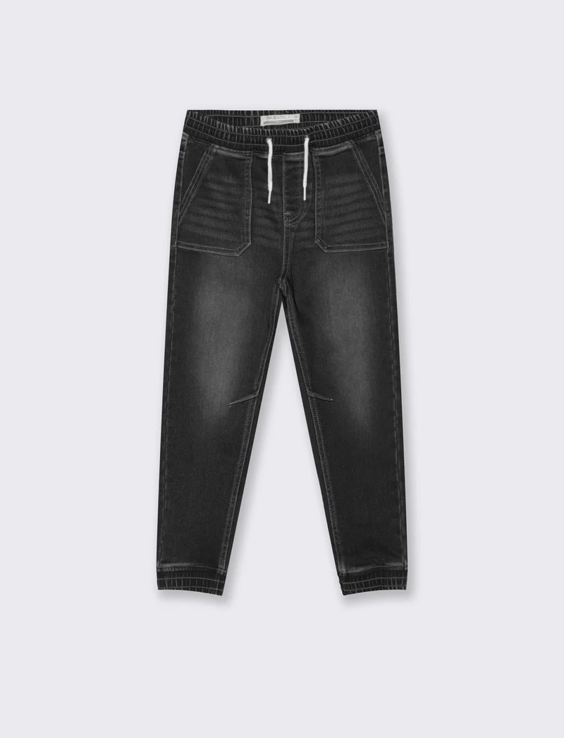 Jogging in denim. - Nero