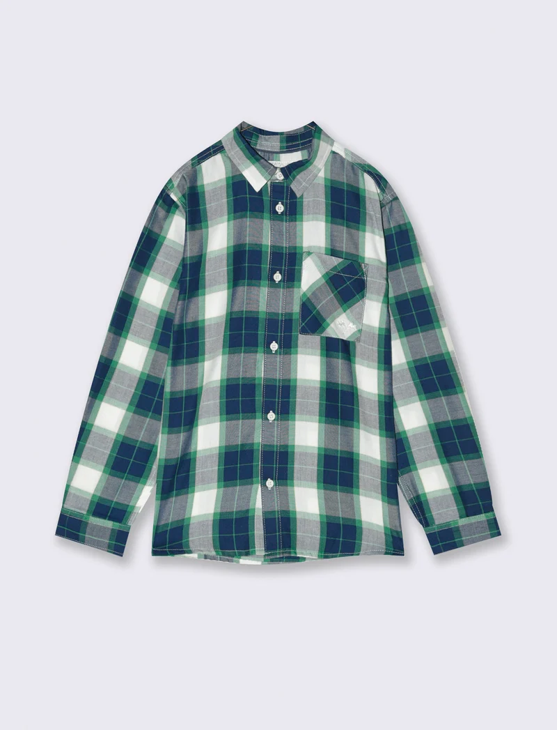 CAMICIA IN COTONE - Verde