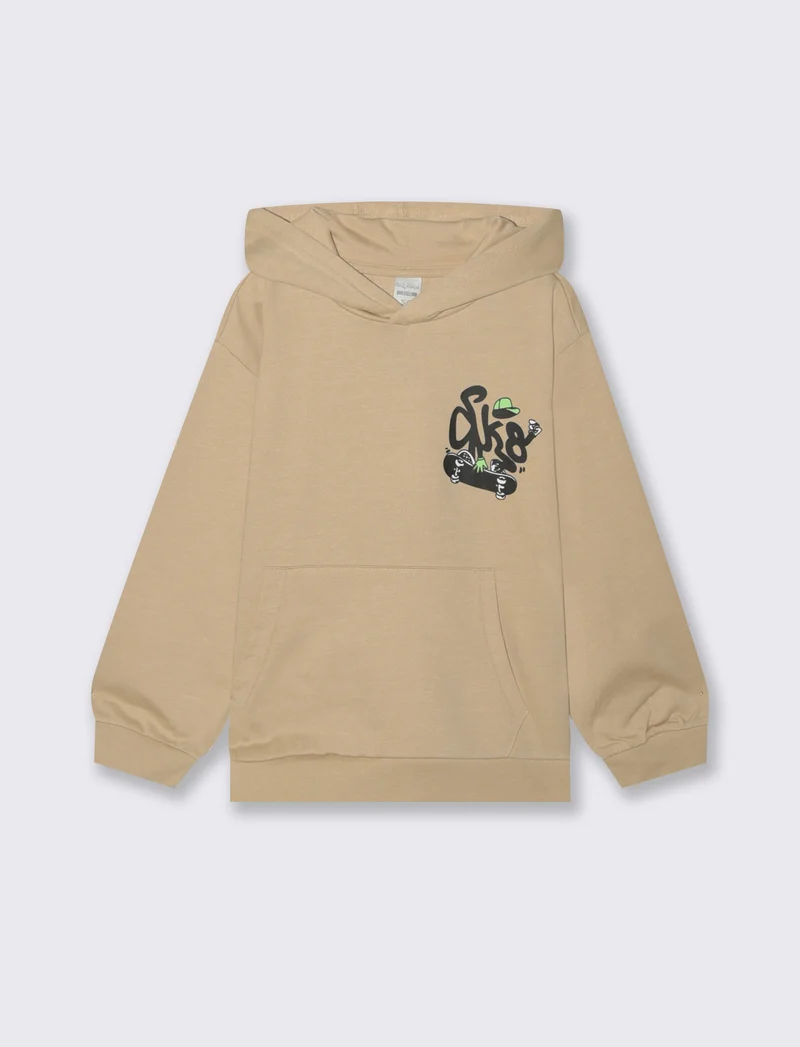 FELPA BASIC CON CAPPUCCIO - Beige