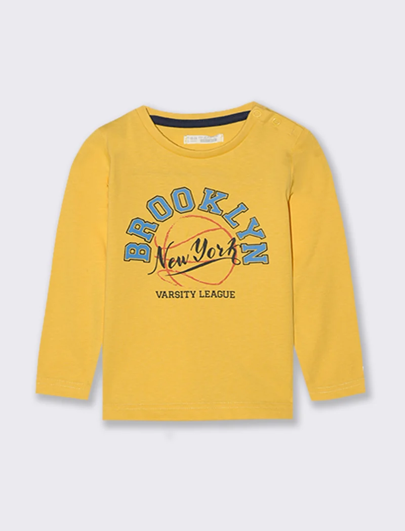 T shirt con stampa sportiva - Giallo
