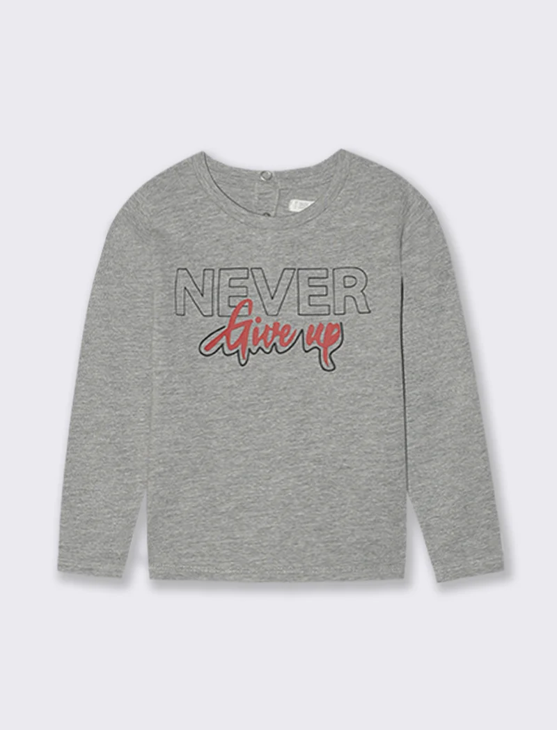 T shirt tessuto melange - Grigio mel.