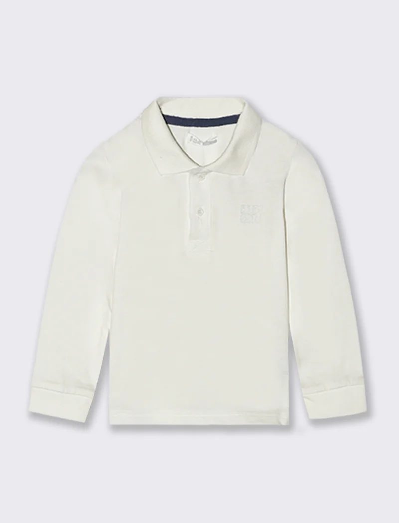 Polo da neonato - Bianco latte