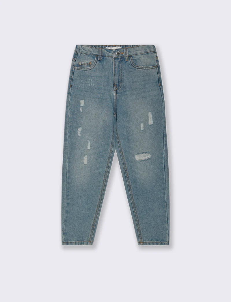 Jeans 5 tasche da bambina. - Denim