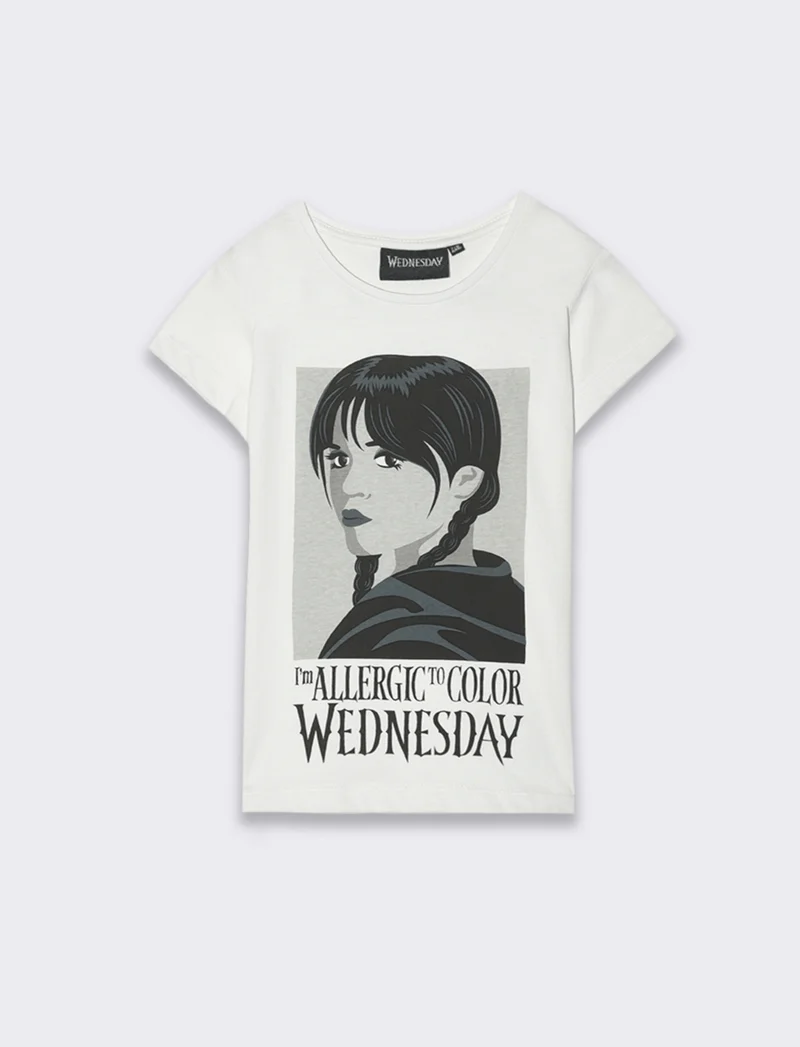 T-shirt Halloween Wednesday da bambina - var 1