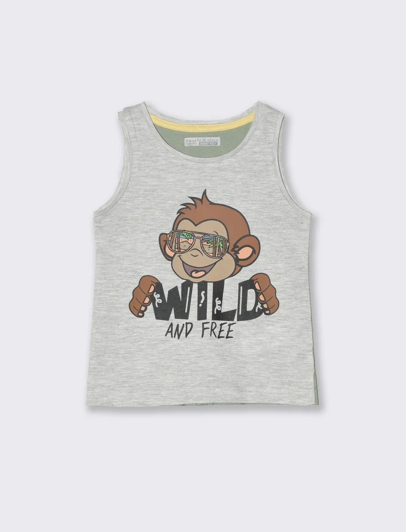 T-shirt con stampa 3D da neonato - Grigio mel.