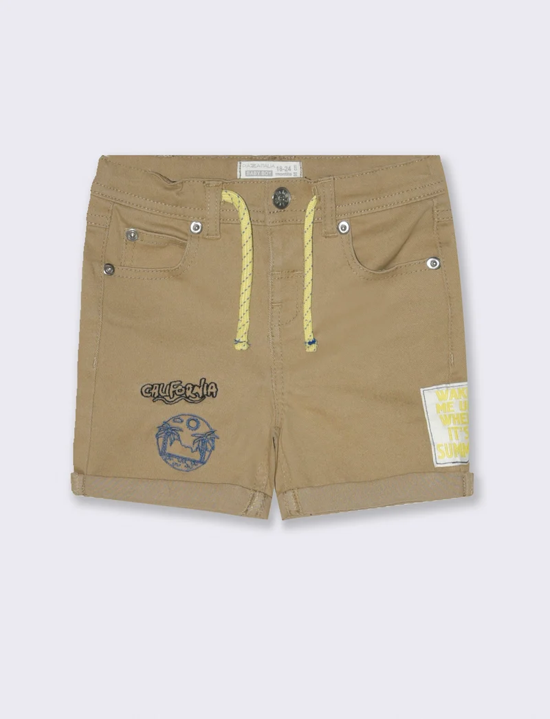 Bermuda con ricami da neonato - Beige