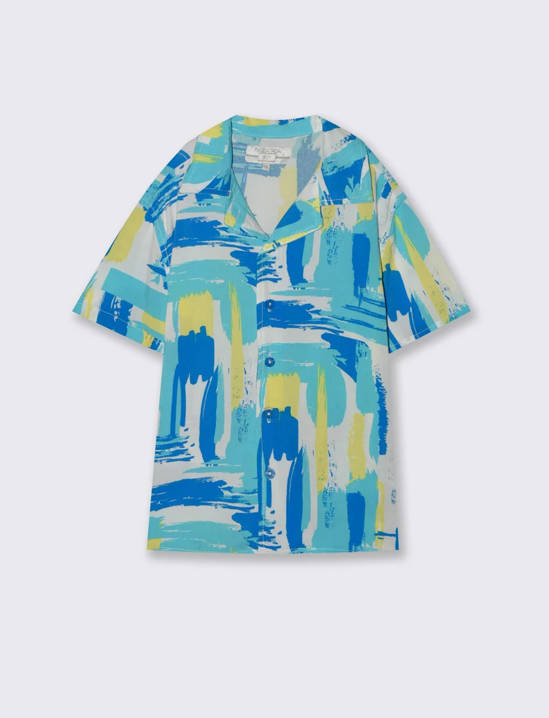 Camicia stampata da bambino - Turchese
