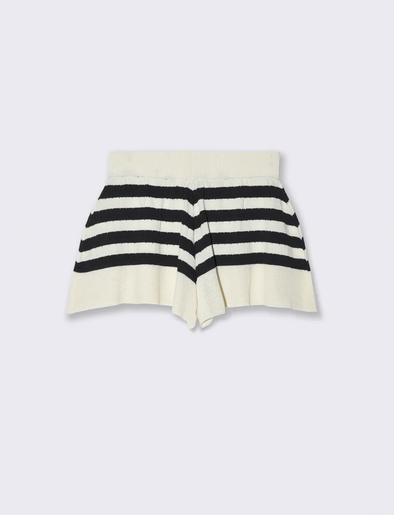 Short a farfalla in maglina a righe da bambina - Righe