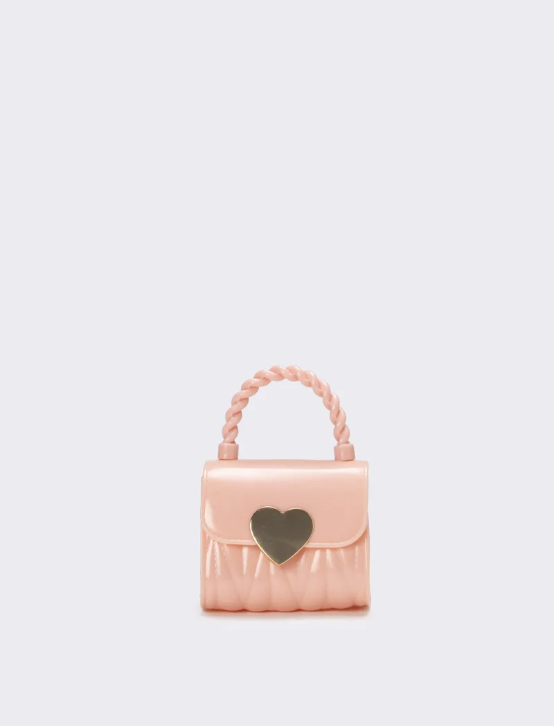 Borsa bambina con patta e chiusura cuore - Rosa