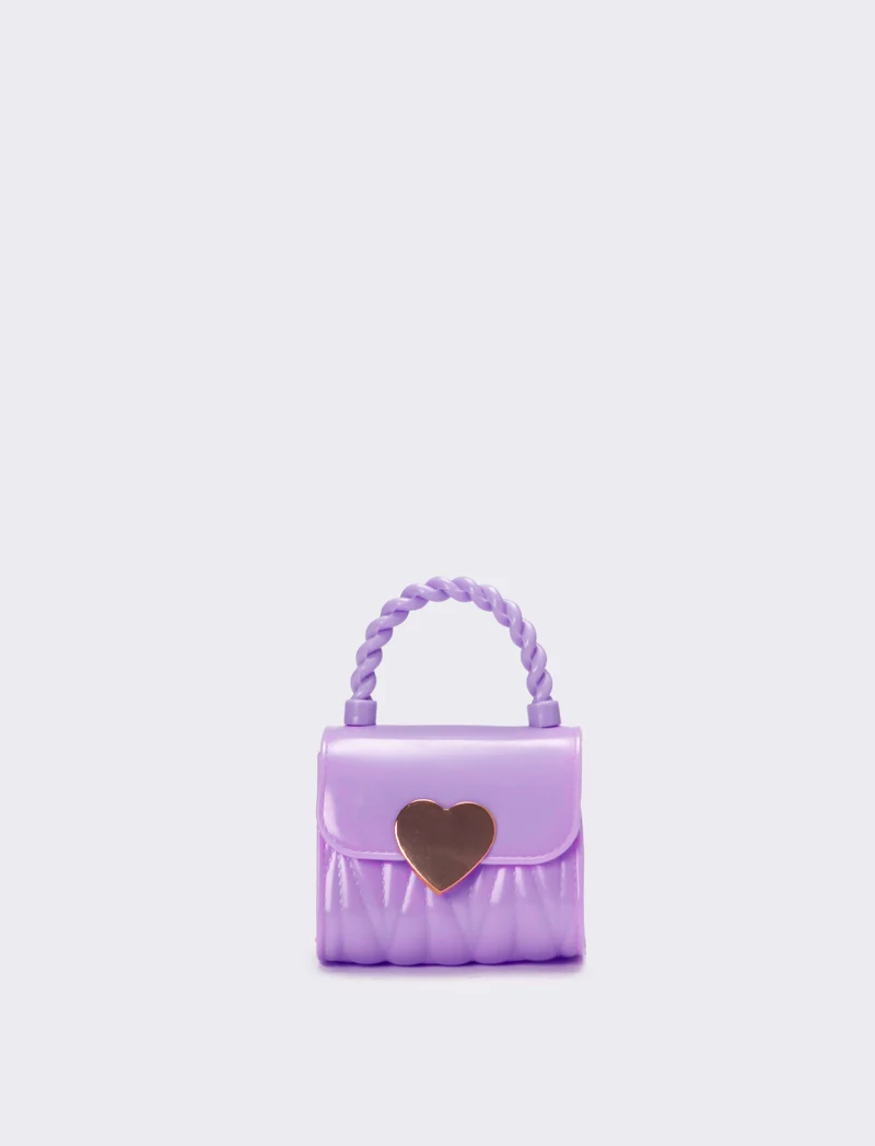 Borsa bambina con patta e chiusura cuore - Lilla