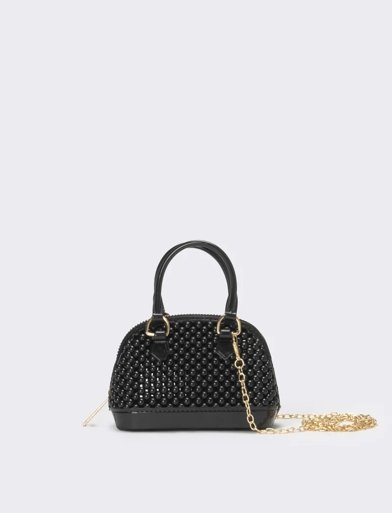Bauletto bambina con bolle in pvc - Nero