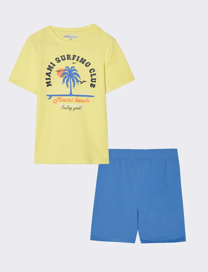 Set due pezzi mezza manica bambino - Giallo limone