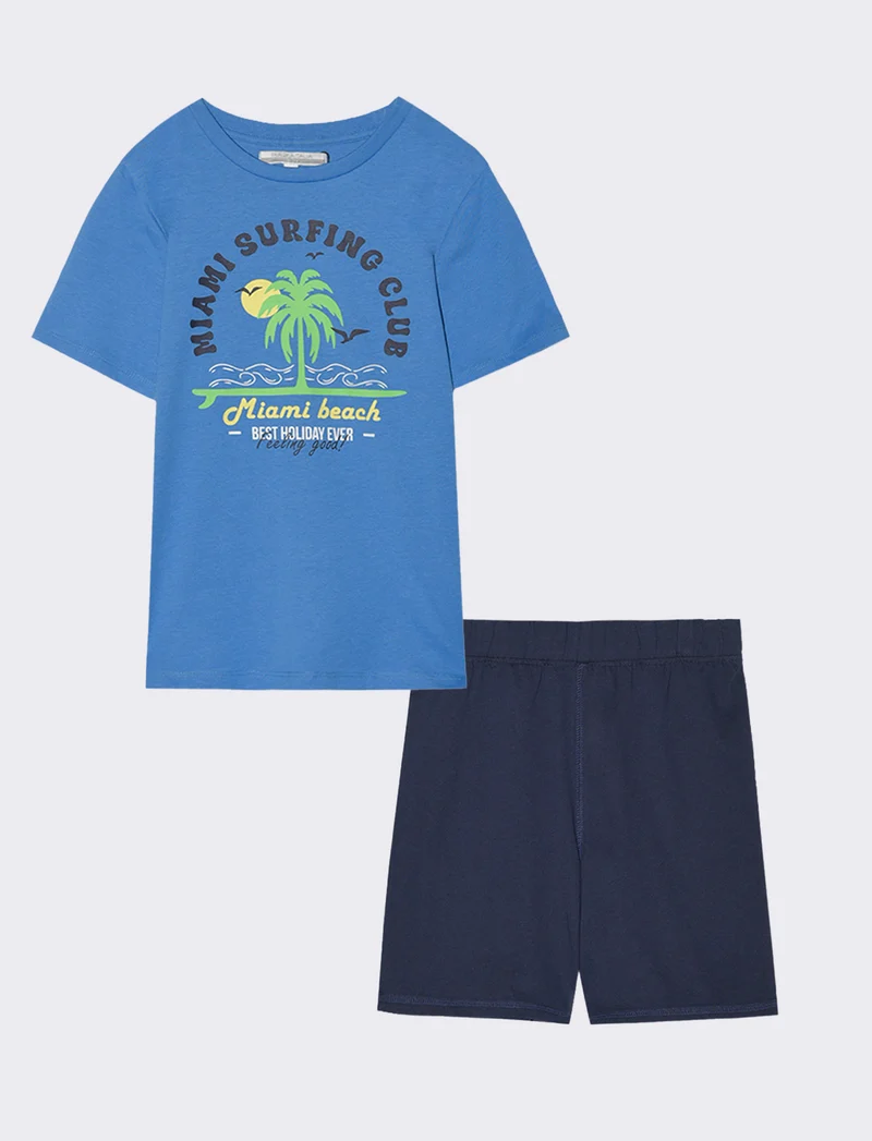 Set due pezzi mezza manica bambino - Blu cobalto