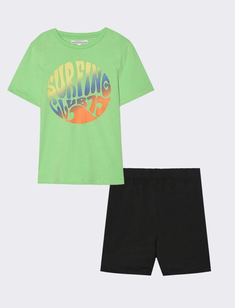 Set due pezzi mezza manica bambino - Verde mela