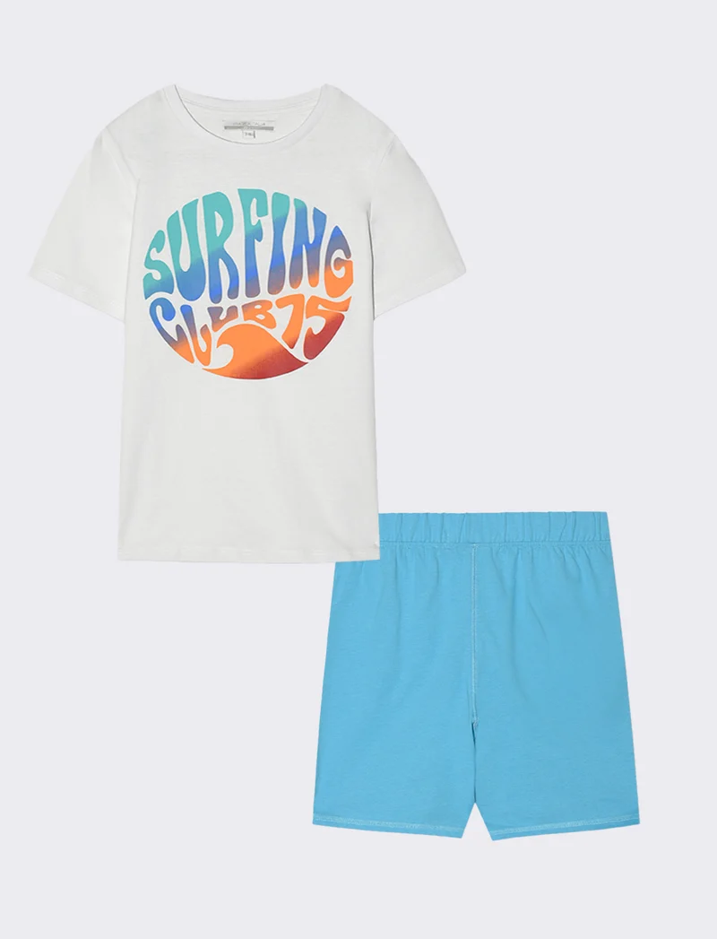 Set due pezzi mezza manica bambino - Bianco