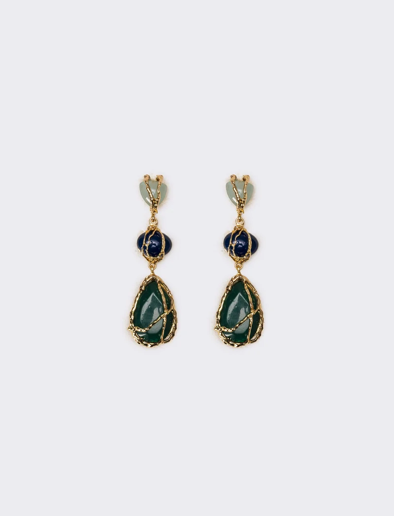 Orecchini donna con pietre - Verde