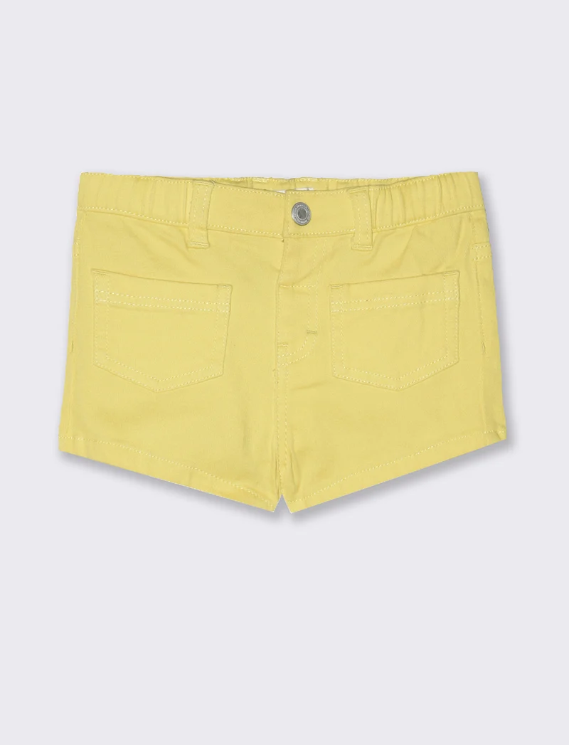 Short con tasche da neonata - Giallo