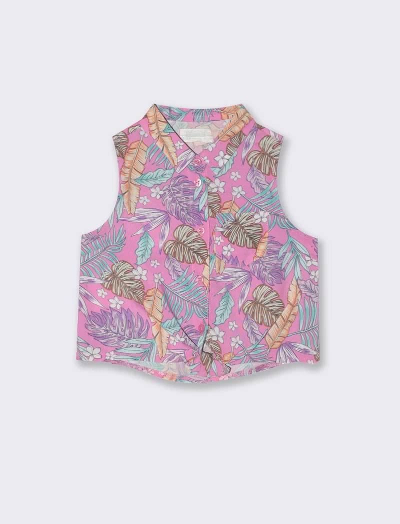 Camicia con fiocco da neonata - Fantasia