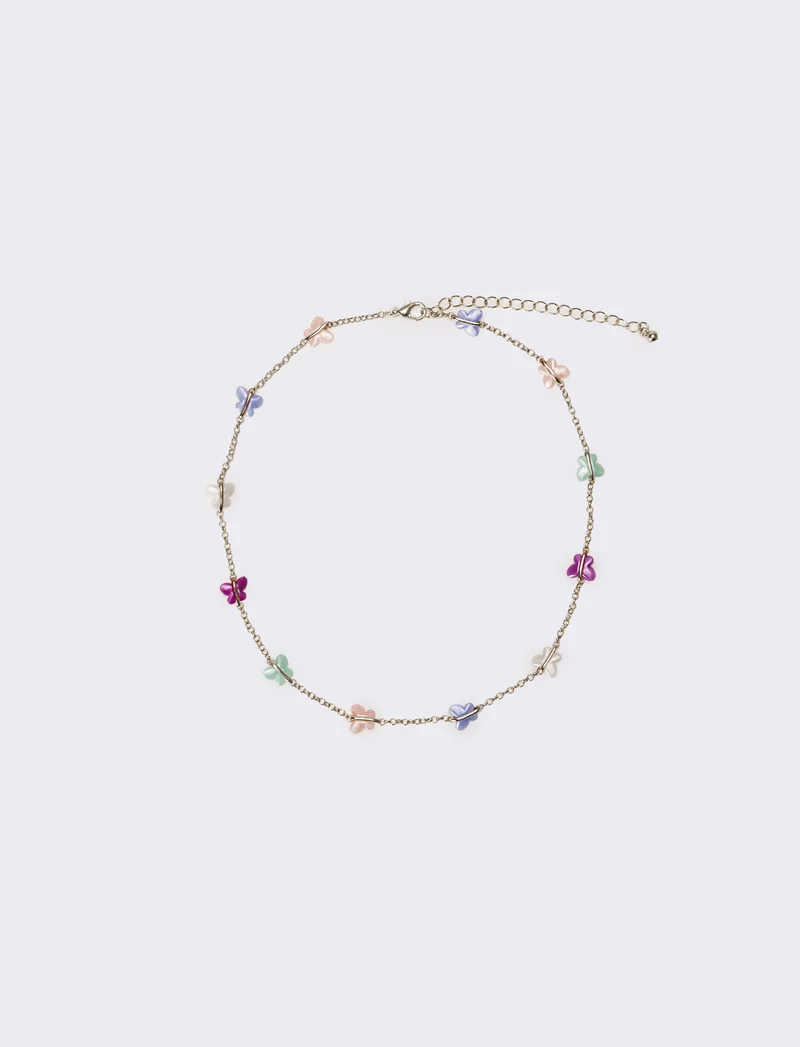 Collana donna con farfalle - Argento