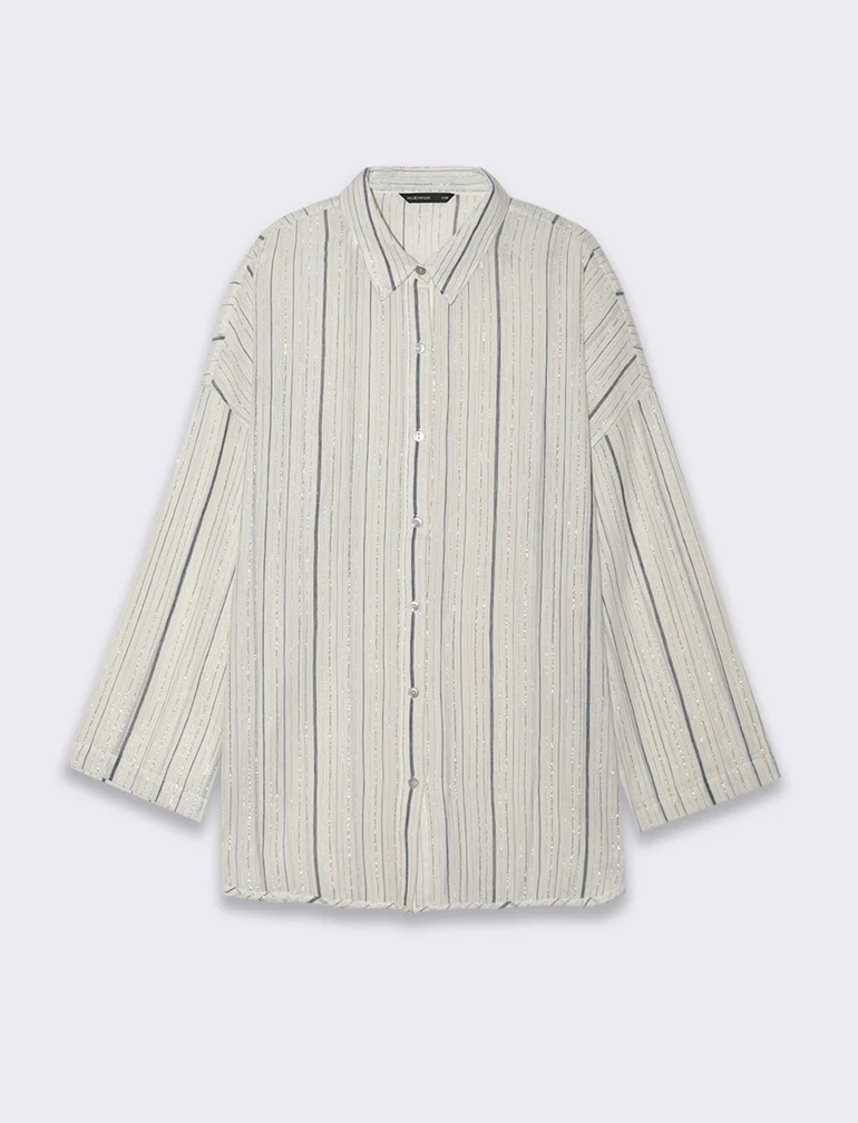 CAMICIA CON TESSUTO CON FILO EFFETTO METALLO - var 1