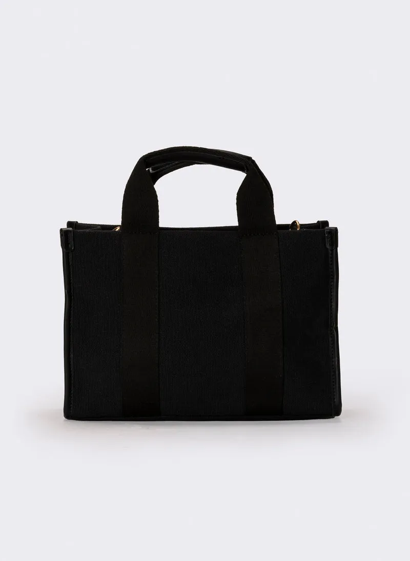 Shopper donna con manici corti - Nero