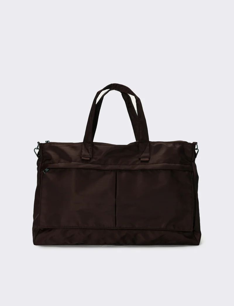 Borsone uomo in nylon - Marrone