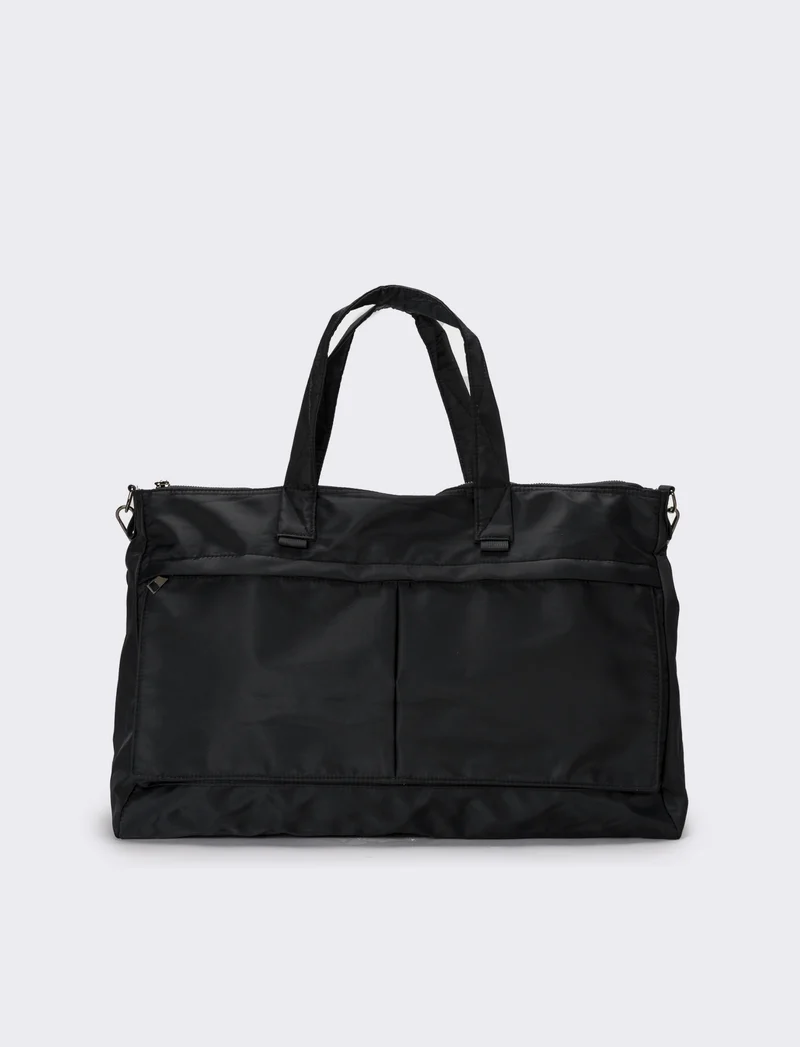 Borsone uomo in nylon - Nero