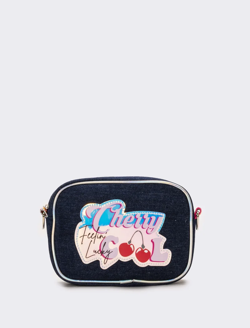 Borsa tracolla denim con tracolla rainbow bambina - DENIM SCURO