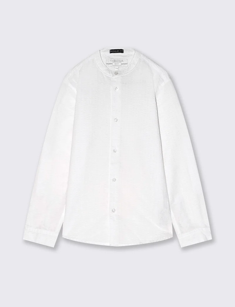 Camicia in cotone goffrato da bambino - Bianco sporco