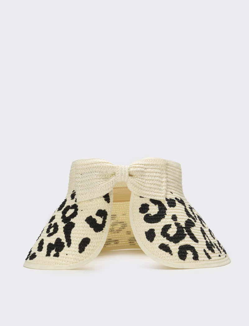 Cappello donna visiera leopardo - Bianco