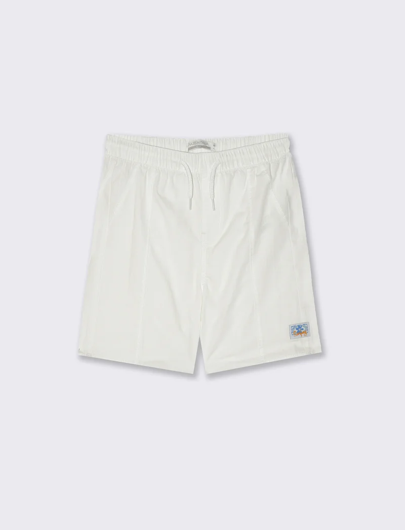 Bermuda in cotone tinta unita da bambino - Bianco