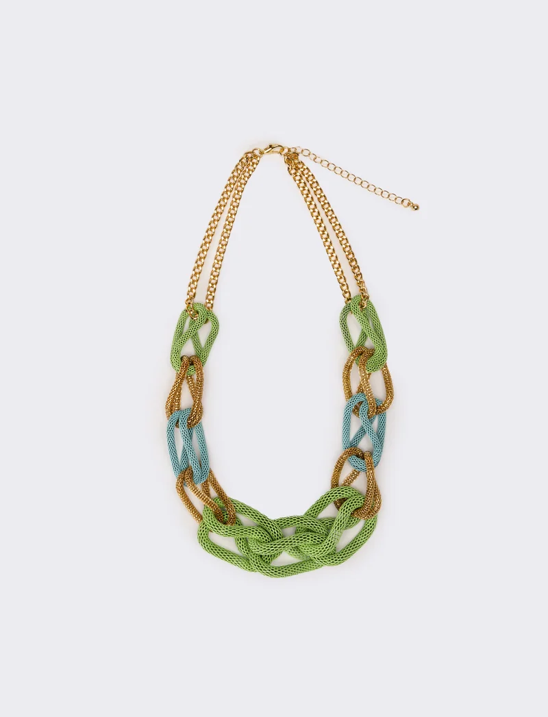 Collana donna maglia - Verde
